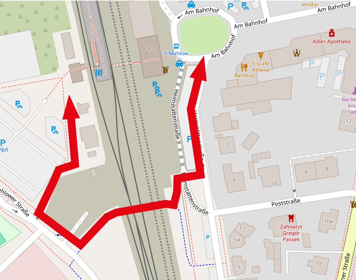 Umleitung während der Baumaßnahme