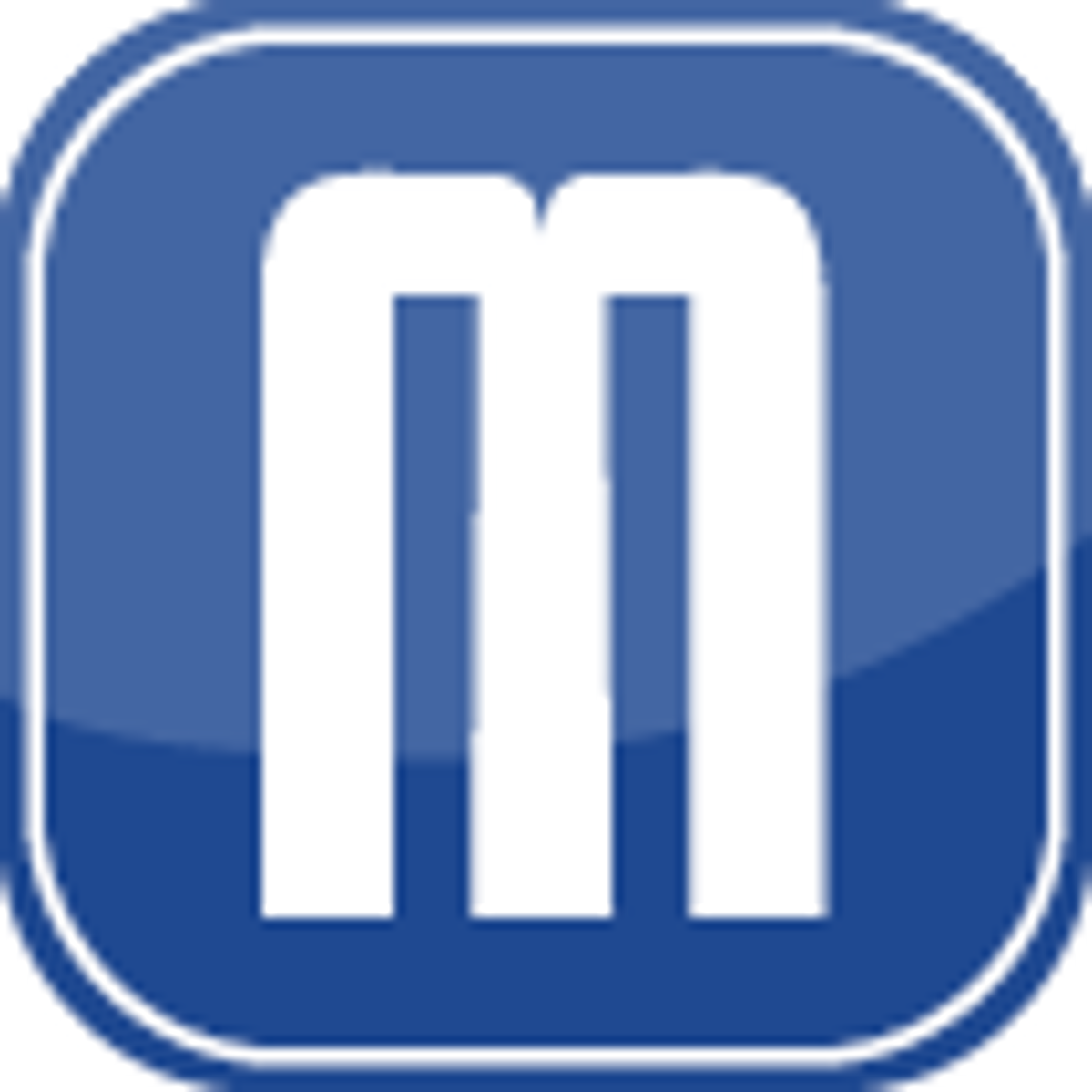 Das Logo von "Maerker", ein blaues Quadrat mit einem weißen "m" darauf.