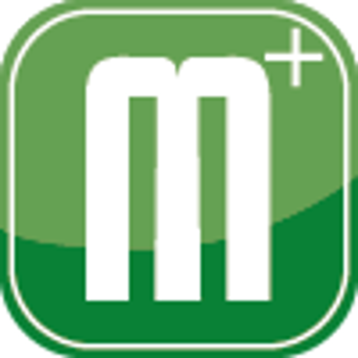 Das Logo von "Maerkerplus", ein hellgrünes Quadrat mit einem weißen "m+" darauf.