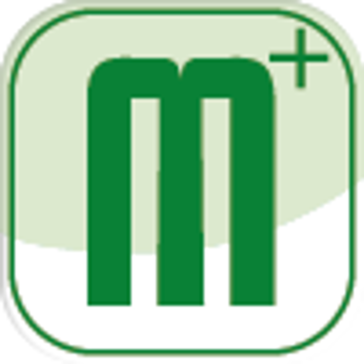 Das Logo von "Maerkerplus", ein hellgrünes Quadrat mit einem dunkelgrünen "m+" darauf.